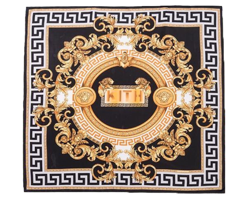 versace scarf black and gold