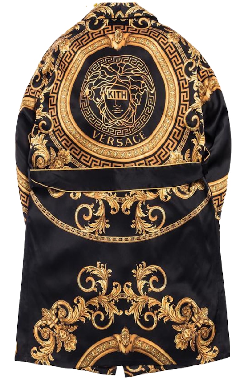Kith x Versace Women's Greco Silk Robe Black/Gold - SS19 - US