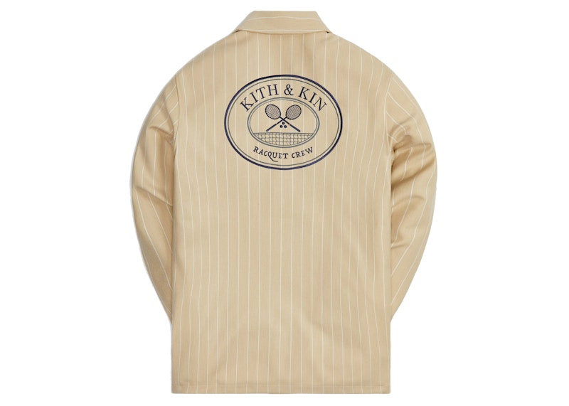 Kith x Wilson Pinstripe Double Knit Coaches Jacket Canvas メンズ ...