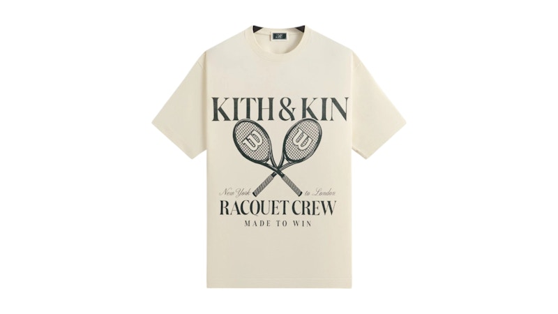 Kith x Wilson Racquet Crew Vintage Tee Sandrift Men's - SS25