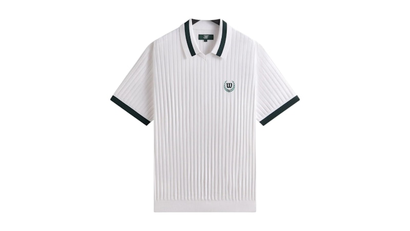 Wilson✖️kithコラボ　ポロシャツ ホワイト Kith-x-Wilson-V-Neck-Polo-