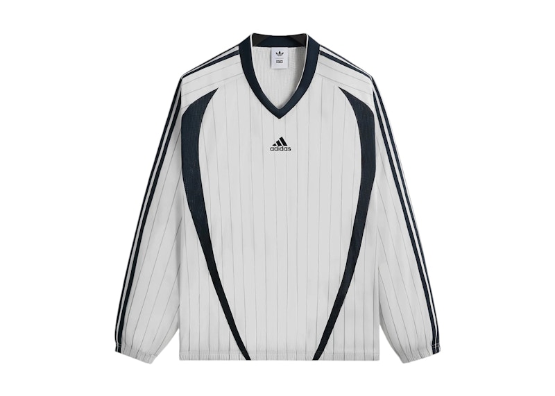 Kith x adidas Football Pinstripe Long Sleeve V-Neck Jersey