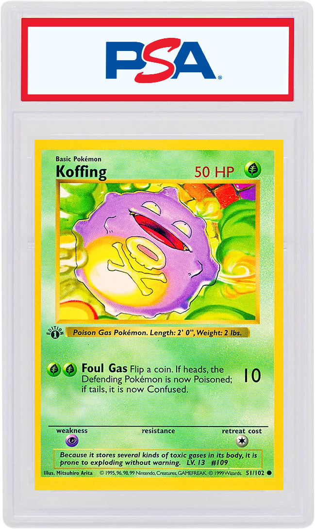 Koffing 1999 Pokemon TCG Base Set 1st Edition #51/102 - 1999 - US