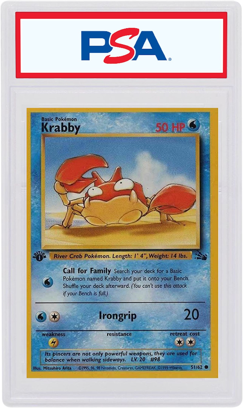 Krabby 1999 Pokemon Fossil 1st Edition #51 - 1999 - US