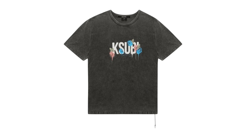 Pre-owned Ksubi Men's  Graff Rose Kash Tee Shirt In Grey
