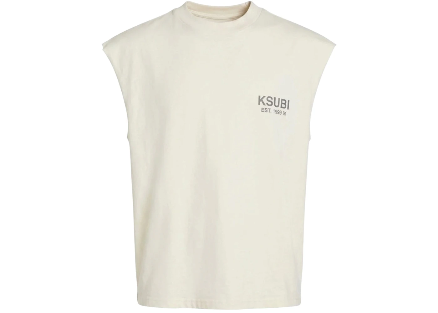 Ksubi State Halen Cut Off Tank Ecru Natural Men's - SS26 - US