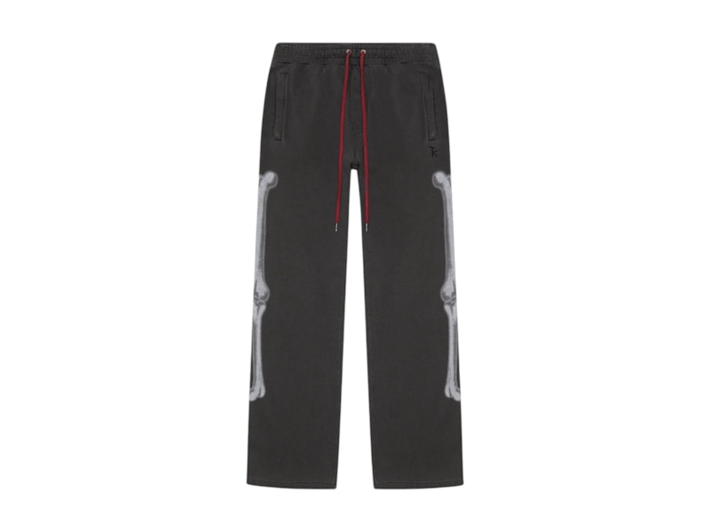 Pre-owned Ksubi Men's  X Trippie Redd Skeleton Trak Sweatpants In Faded Black