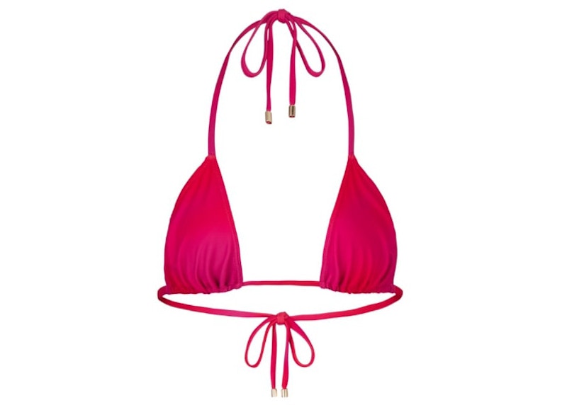 Kylie Swim Triangle Bikini Top Red