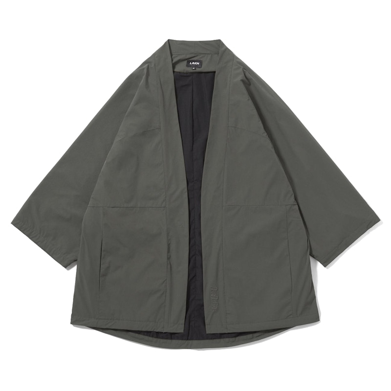 LAKH Packable Lightweight Kimono Jacket Grey