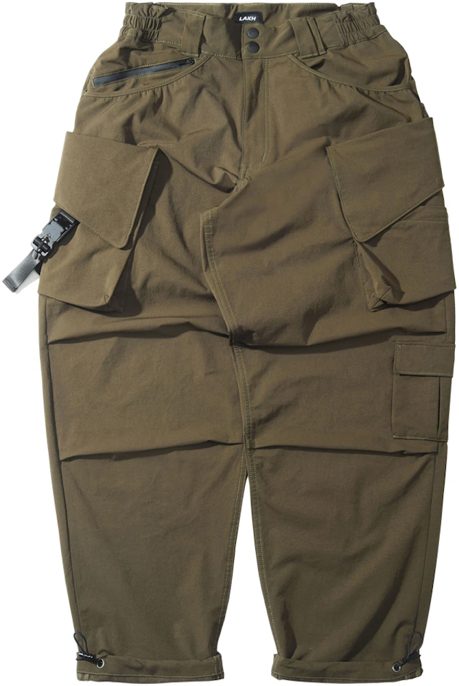 LAKH Twelve Pockets Nylon Cargo Pants Olive Men's - FW20 - US