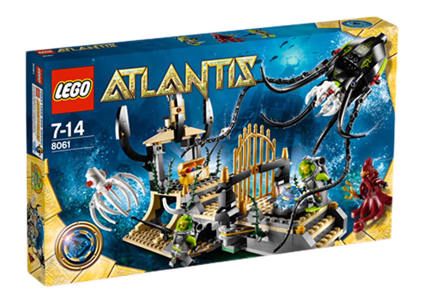 LEGO Atlantis Figura Guardiano Calamari Squid Guerriero Trident 8061 NUOVO 