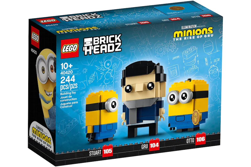 LEGO Brick Headz Minions: Rise of Gru Stuart, Otto & Gru Set 4020