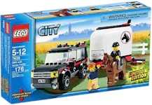 LEGO Friends Horse Show Trailer 41722, juguete de caballo para niñas y  niños de 8 años con 2 caballos, SUV coche y accesorios de equitación, juego  de