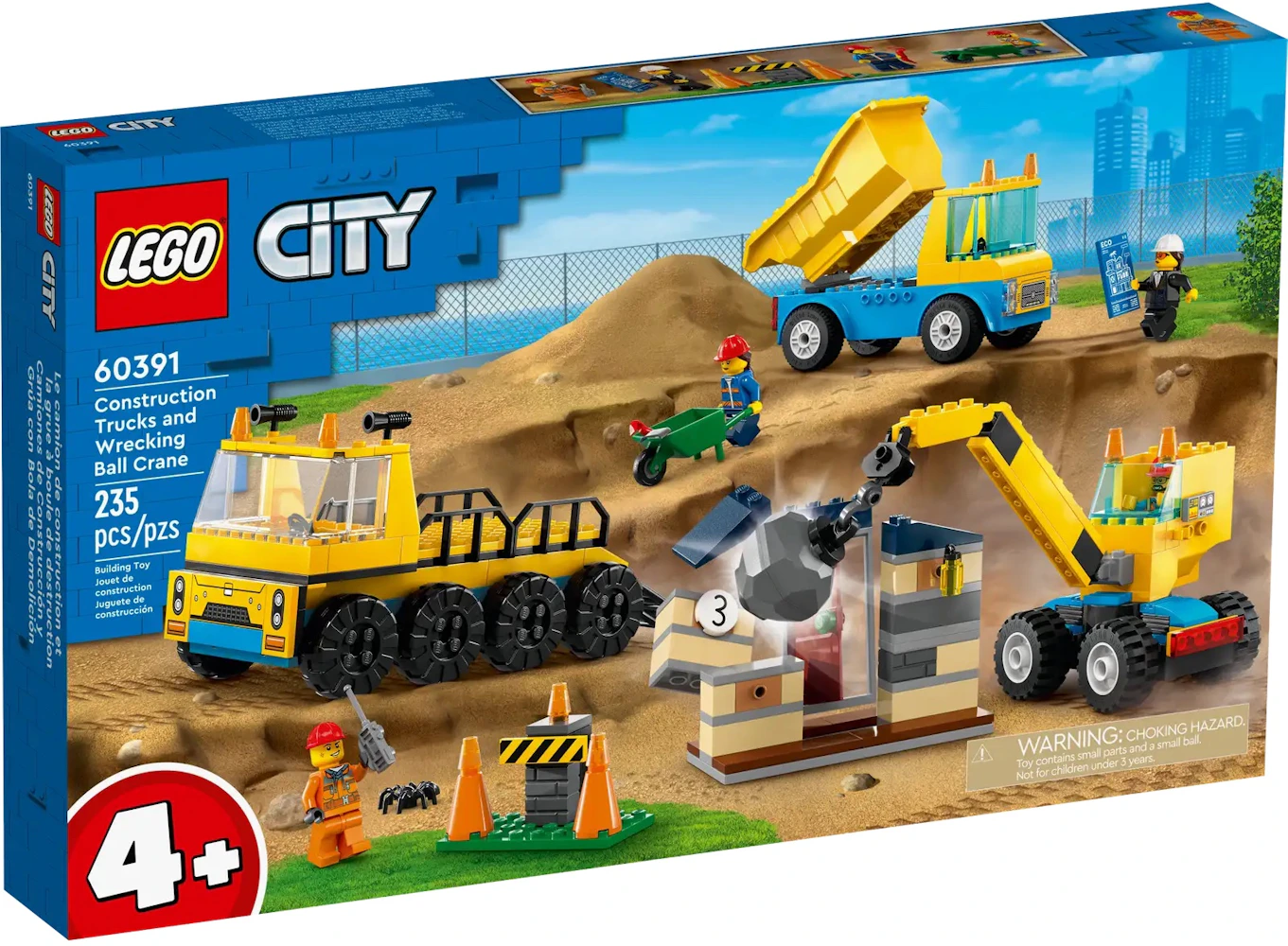 Skrive ud Vurdering omfatte LEGO City Construction Trucks and Wrecking Ball Crane Set 43222 - US