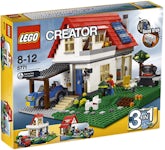  LEGO Creator 3 in 1 Cozy House Building Kit, Rebuild into 3  Different Houses, Includes Family Minifigures and Accessories, DIY Building  Toy Ideas for Outdoor Play for Kids, Boys and Girls