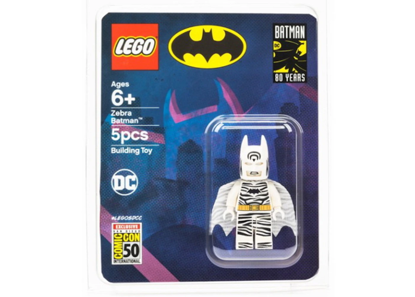 LEGO DC Comics Zebra Batman 2019 SDCC Exclusive Building Toy White - SS19