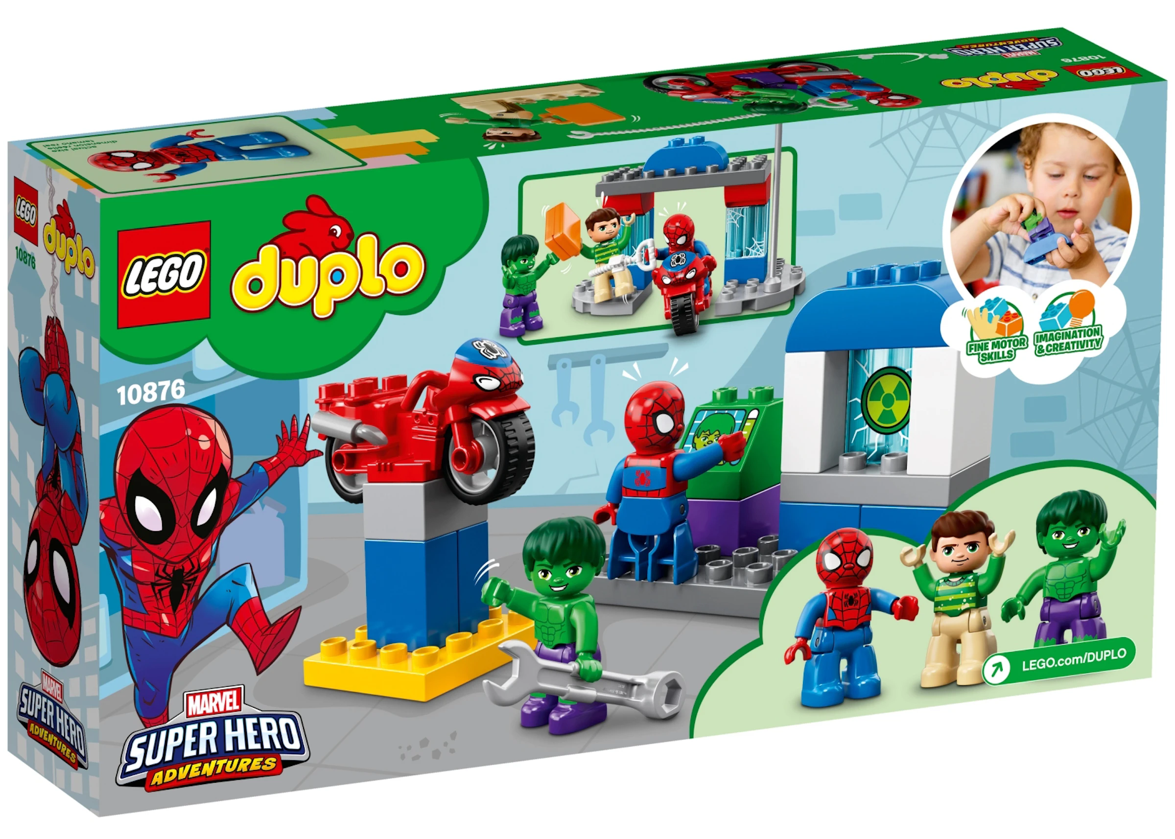 Brug af en computer en milliard Gylden LEGO Duplo Marvel Super Heroes Duplo Super Heroes Spider-Man & Hulk  Adventures Set 10876 - US
