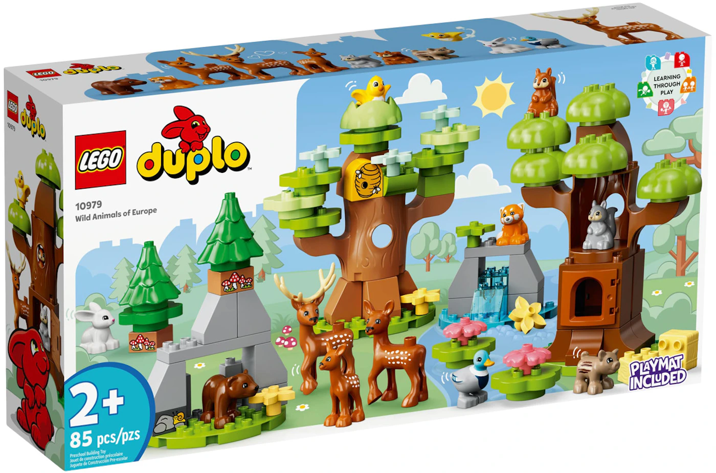 LEGO DUPLO Wild Animals of Europe 10979, juguetes de aprendizaje preescolar  para niños pequeños de más de 2 años con figuras de animales del bosque de  ciervos, osos y zorros