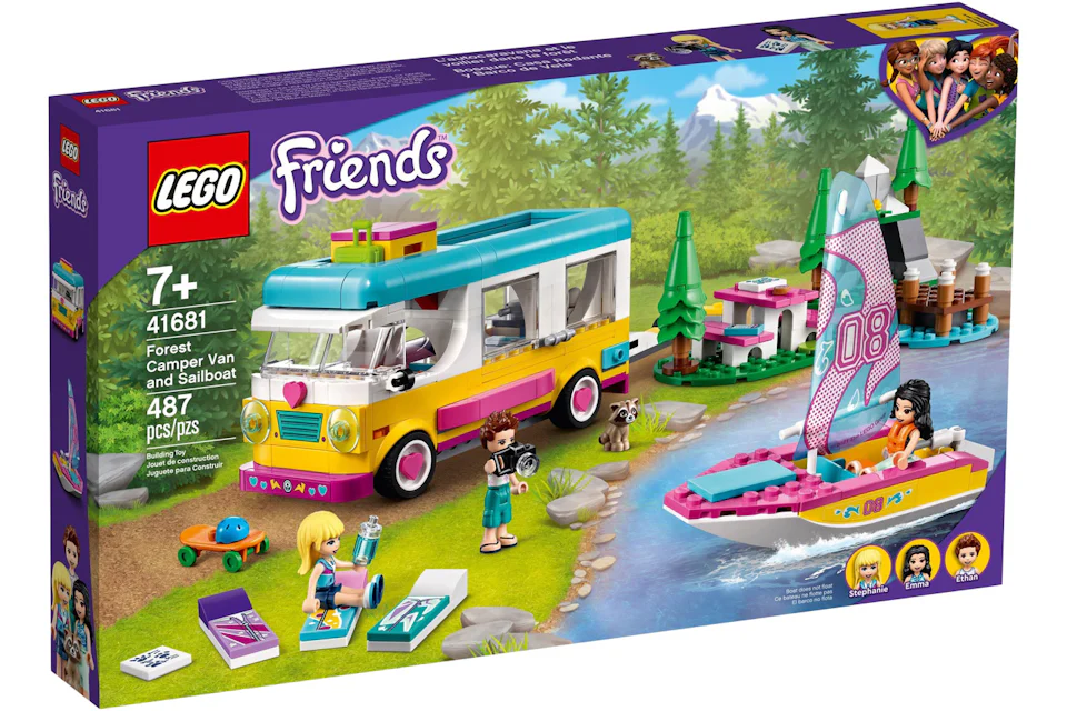 LEGO Friends Forest Camper Van and Sailboat Set 41681