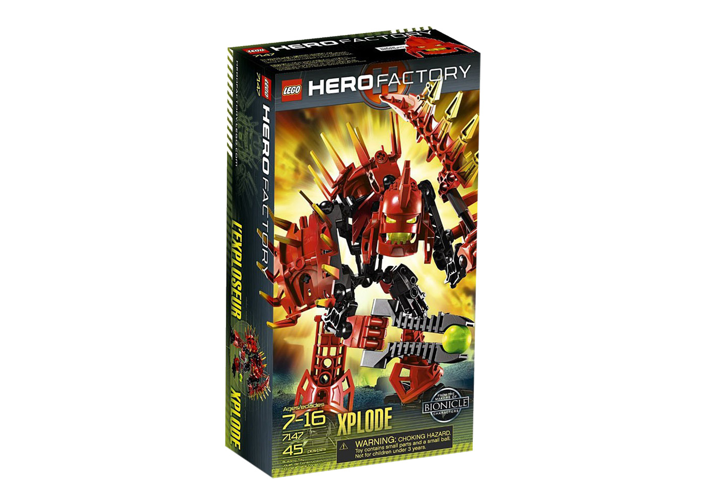 LEGO HERO FACTORY 7147 XPLODE complete figure FREE SHIPPING 