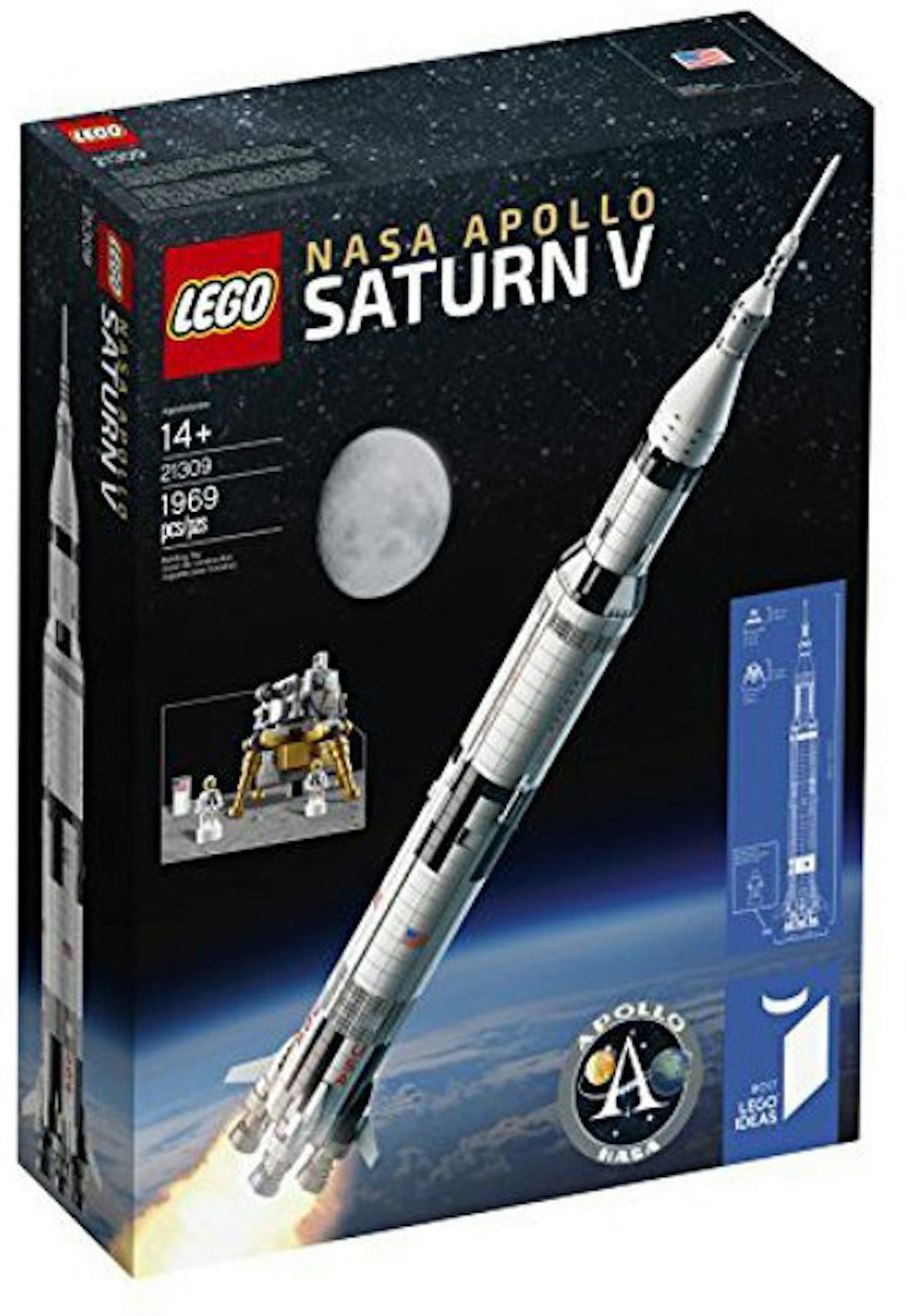 hage bestå Beundringsværdig LEGO Ideas NASA Apollo Saturn V Set 21309 - US