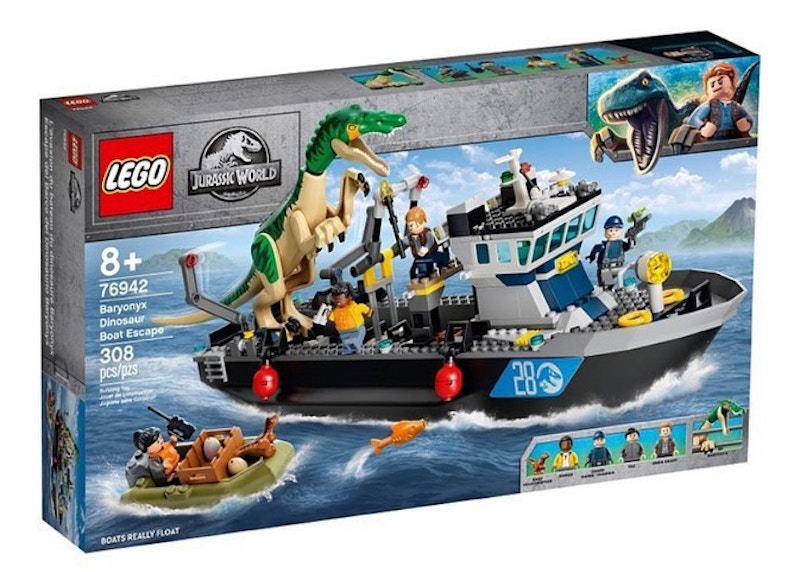 LEGO Jurassic Park Baryonyx Dinosaur Boat Escape Set 76942 US