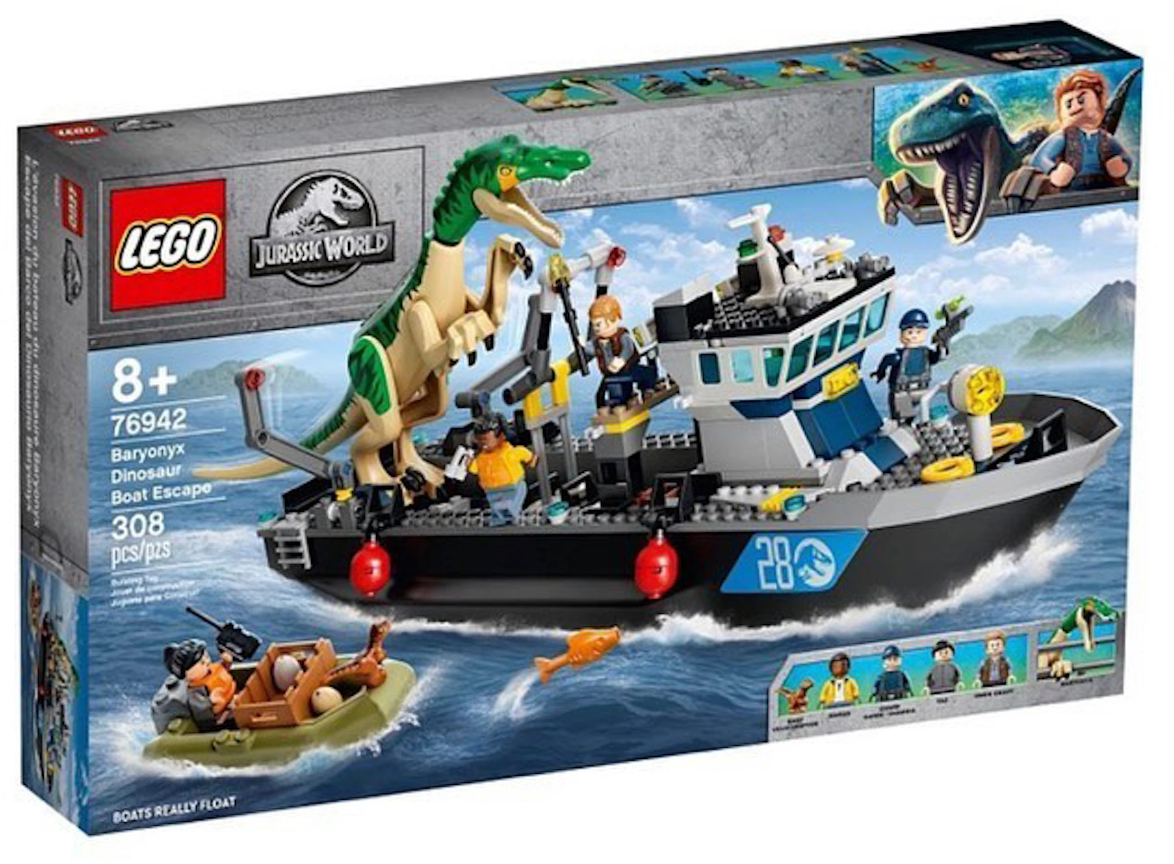 forstene tekst forberede LEGO Jurassic Park Baryonyx Dinosaur Boat Escape Set 76942 - US