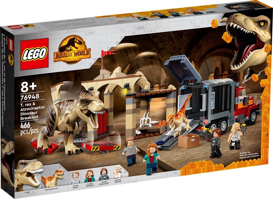 kaptajn hærge Orator LEGO Jurassic World T. rex & Atrociraptor Dinosaur Breakout Set 76948 - US