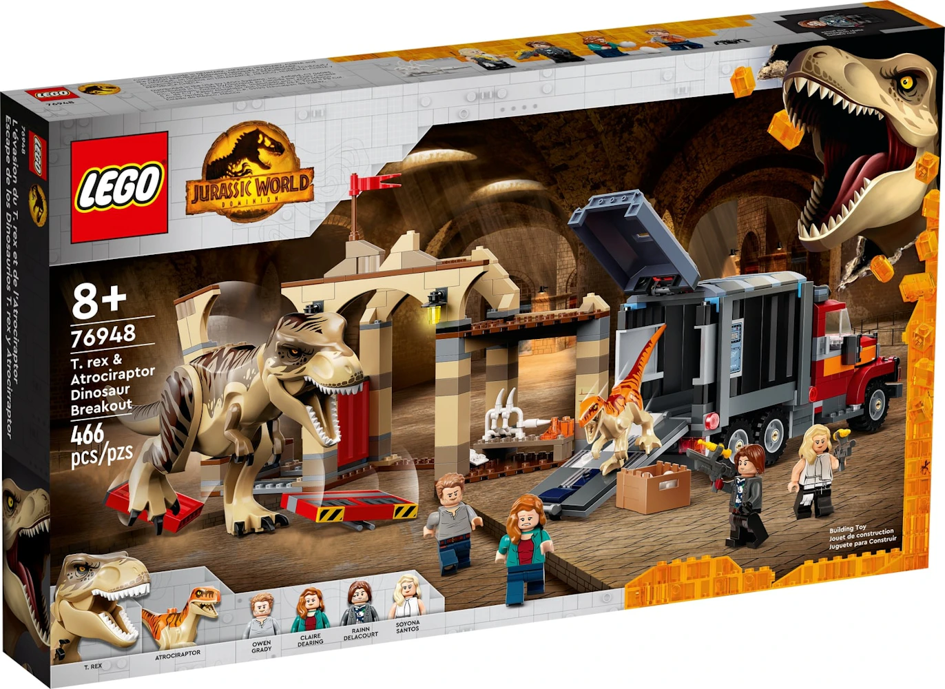 LEGO Jurassic World T. rex & Atrociraptor Dinosaur Set 76948 US