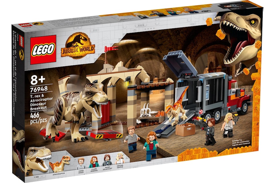 LEGO Jurassic World T. rex & Atrociraptor Dinosaur Breakout Set