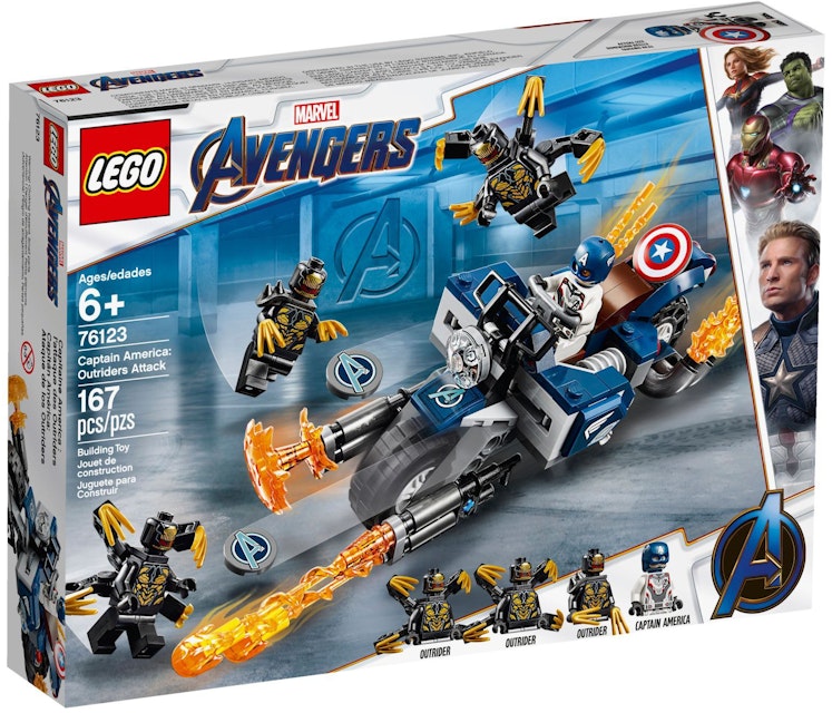 Fængsling Rotere Fuld LEGO Marvel Avengers Captain America Outriders Attack Set 76123 - JP