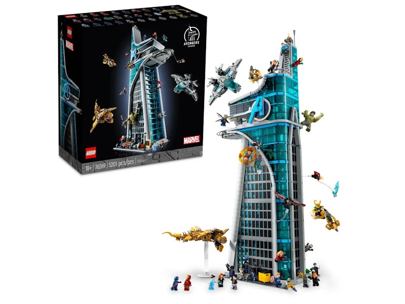 Avengers hot sale tower lego