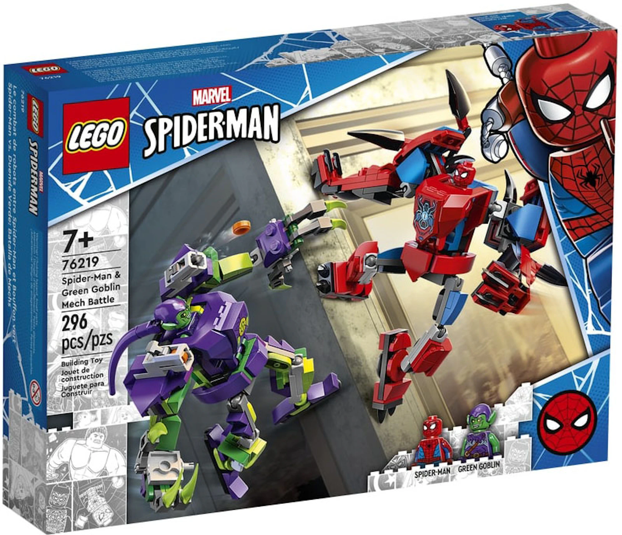 Maduro golf Flor de la ciudad LEGO Marvel Spider-Man - Spider-Man & Green Goblin Mech Battle Set 76219 -  ES