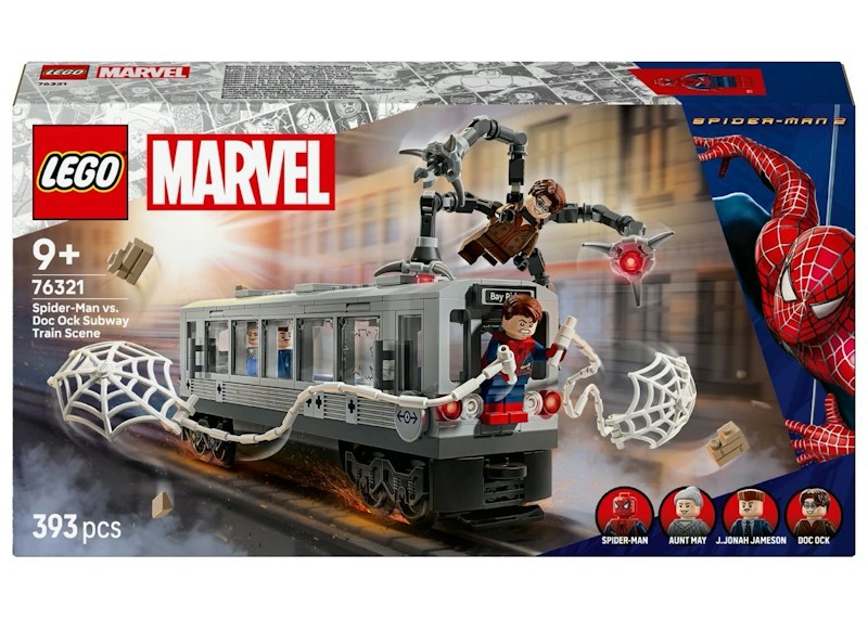 Set di scene del treno della metropolitana LEGO Marvel Spider-Man vs. Doc Ock 76321