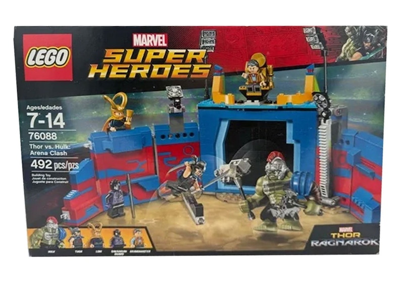 LEGO Marvel Super Heroes L'affrontement de l'arène Thor vs Hulk 76088 de la  Collection - FR, image size:1400x1000