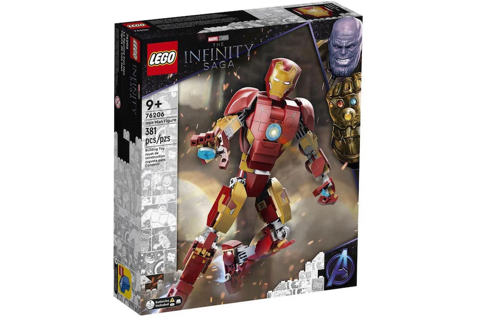 LEGO Marvel The Infinity Saga Iron Man Figure Set 76206 Red & Gold