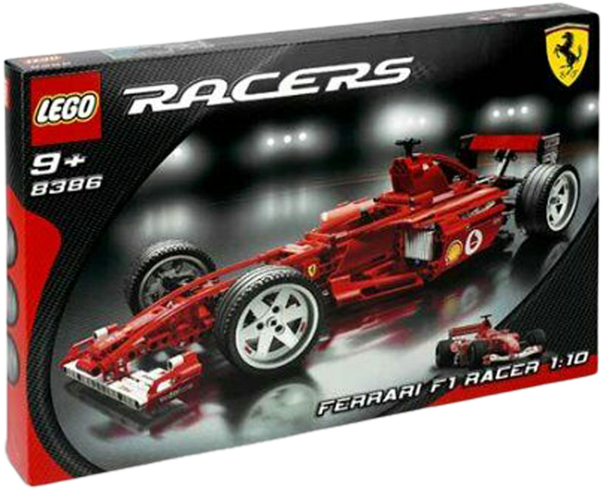 Kompatibel med Køre ud Aktiver LEGO Racers Ferrari F1 Racer 1:10 Set 8386 - US