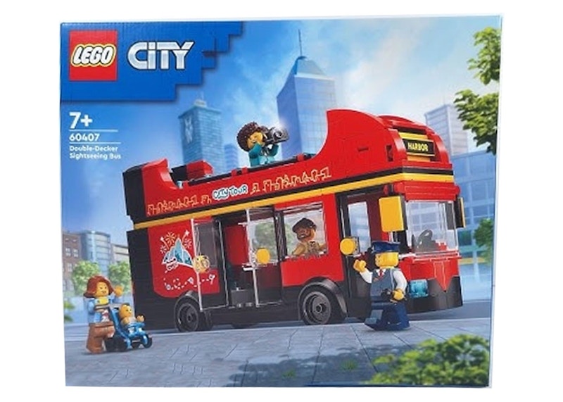 Ensemble de bus touristique à impériale LEGO Rouge 60407