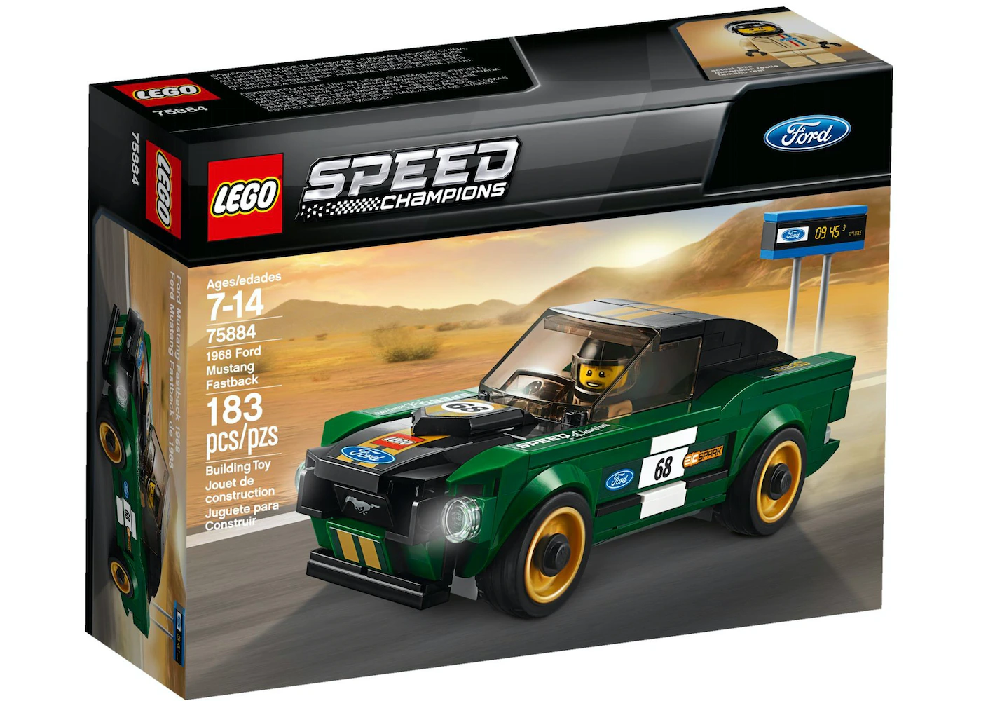 stijfheid Pak om te zetten barst LEGO Speed Champions 1968 Ford Mustang Fastback Set 75884 - US