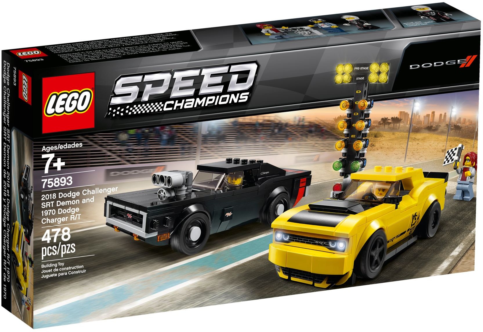 LEGO Speed Champions 2018 Dodge Challenger SRT Demon and 1970 
