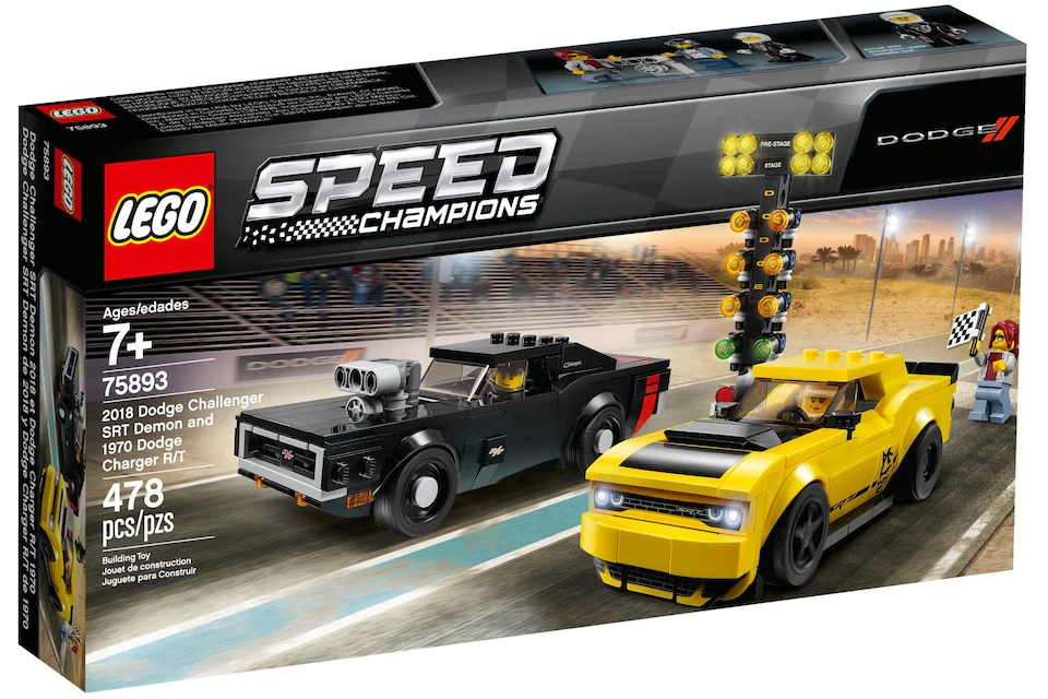 LEGO Speed Champions 2018 Dodge Challenger SRT Demon and 1970 Dodge Charger R/T Set 75893