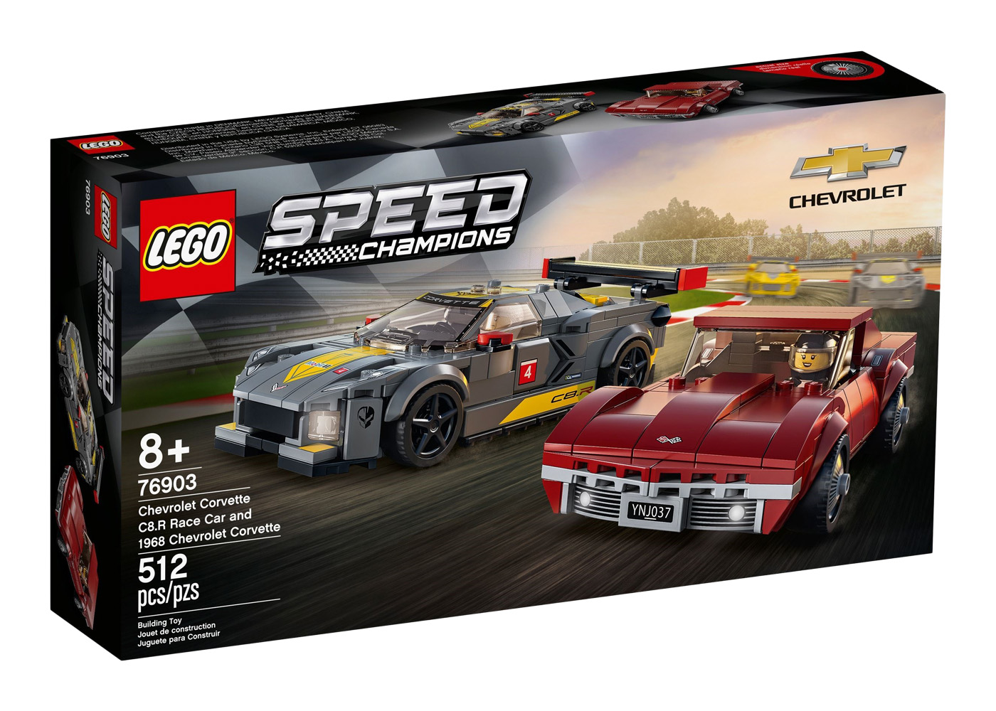 LEGO Speed Champions Chevrolet Corvette C8.R Race Car and 1968 Chevrolet  Corvette Set 76903