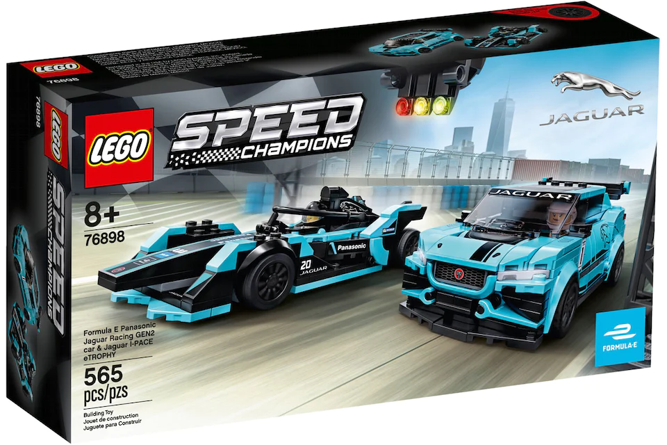 LEGO Speed Champions Formula E Panasonic Jaguar Racing GEN2 Car & Jaguar I-PACE eTROPHY Set 76898