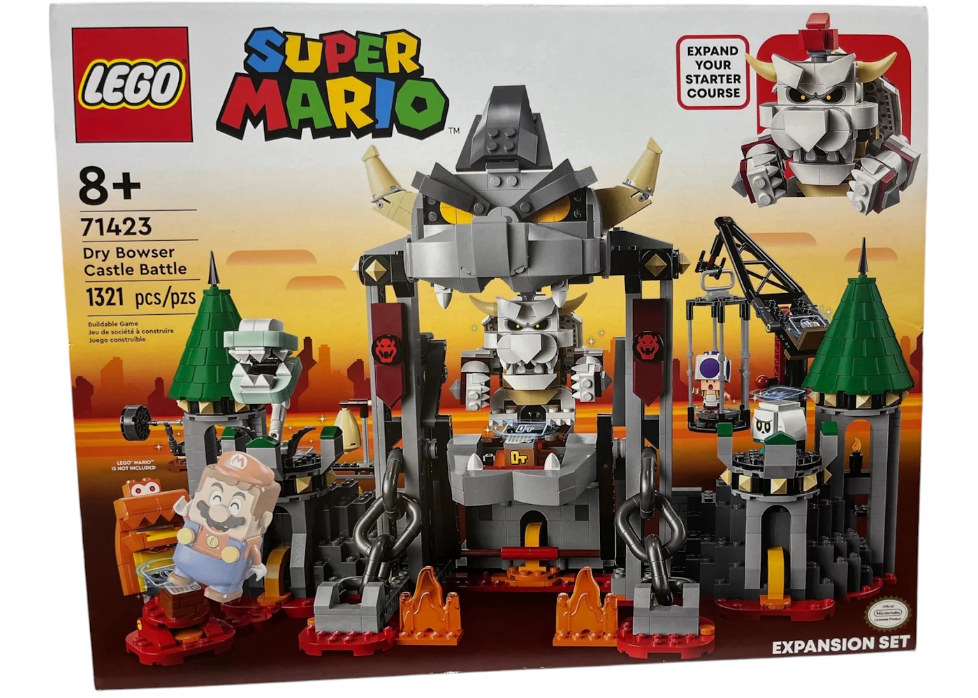 LEGO Super Mario Dry Bowser Castle Battle Expansion Set 71423 US