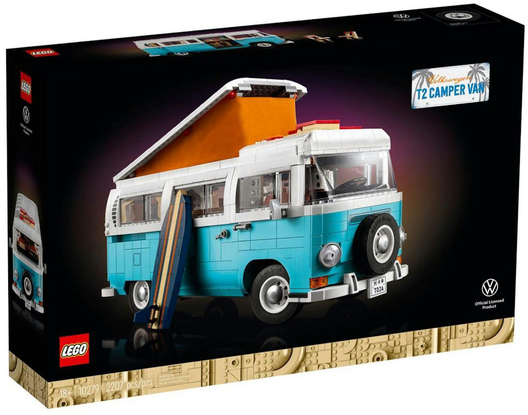 dø Hover firkant LEGO Volkswagen T2 Camper Van Set 10279 Blue/White - FW21 - US