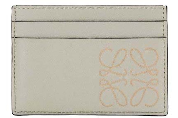 LOEWE Anagram (4 Card Slot) Tarjetero de Cuero Verde Claro/Dorado Oscuro