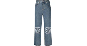 LOEWE Anagram Cropped Jeans in Denim Mid Blue