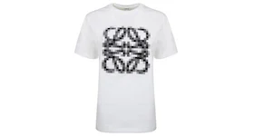 LOEWE Anagram Pixellated T-shirt in Cotton Jersey White/Black