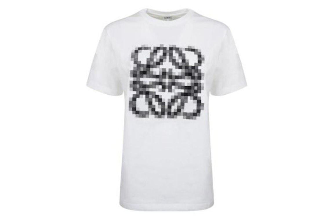 Pre-owned Loewe Anagram Pixellated T-shirt In Cotton Jersey White/black