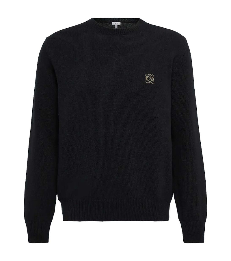 LOEWE Anagram Wool Sweater Black/Khaki Green Men's SS23 GB